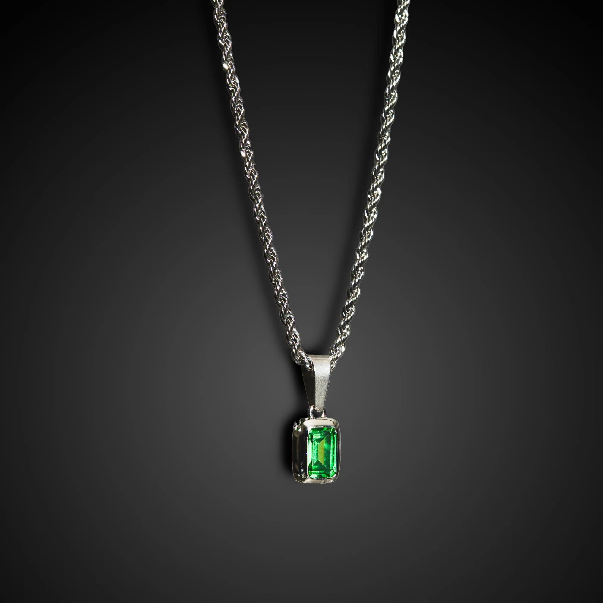 Emerald Pendant - Silver - Image 6